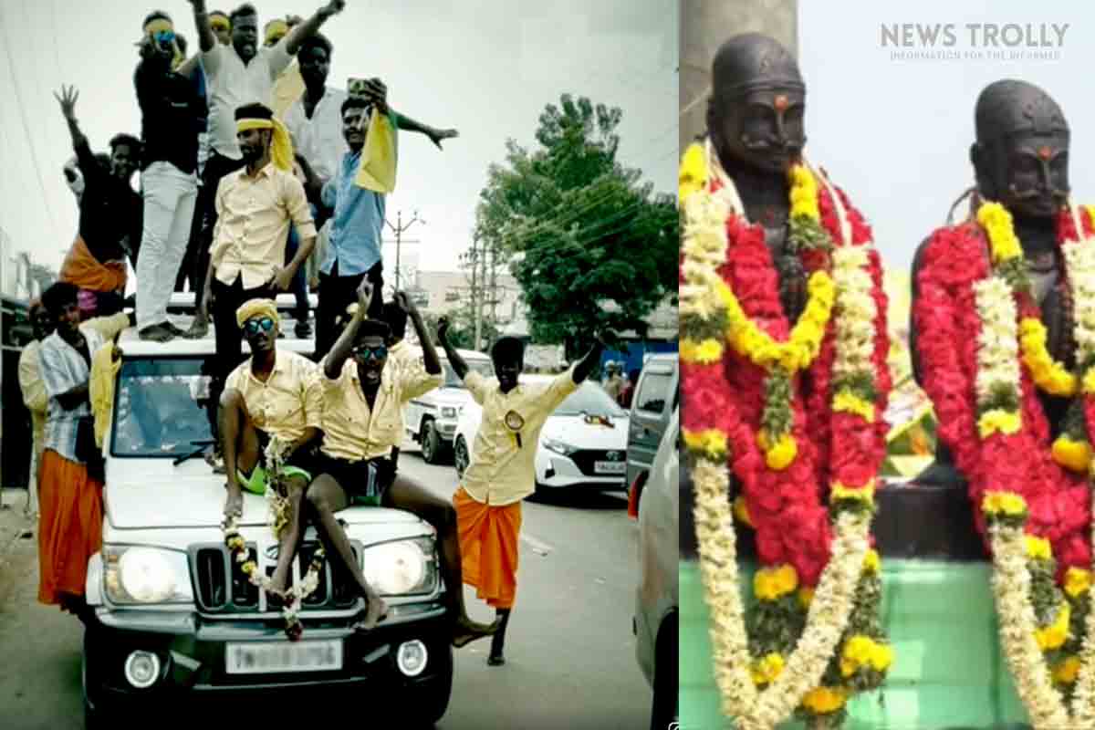 26 People Cram into Single Car during Marudhu Pandiyar Guru Puja